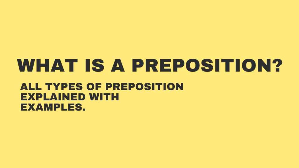 what is a preposition