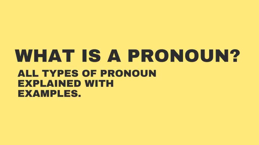 what is pronoun