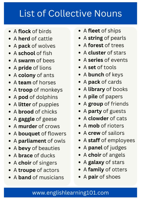 List of Collective nouns