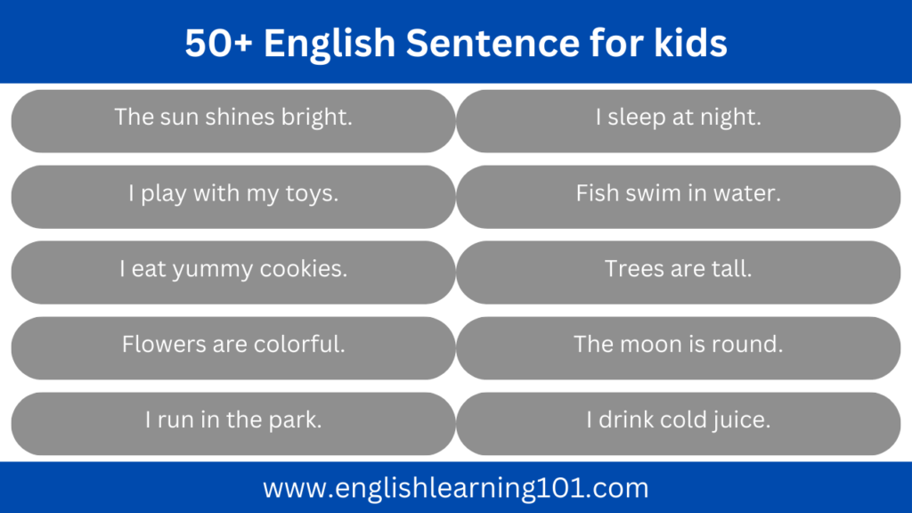 English sentences for kids
